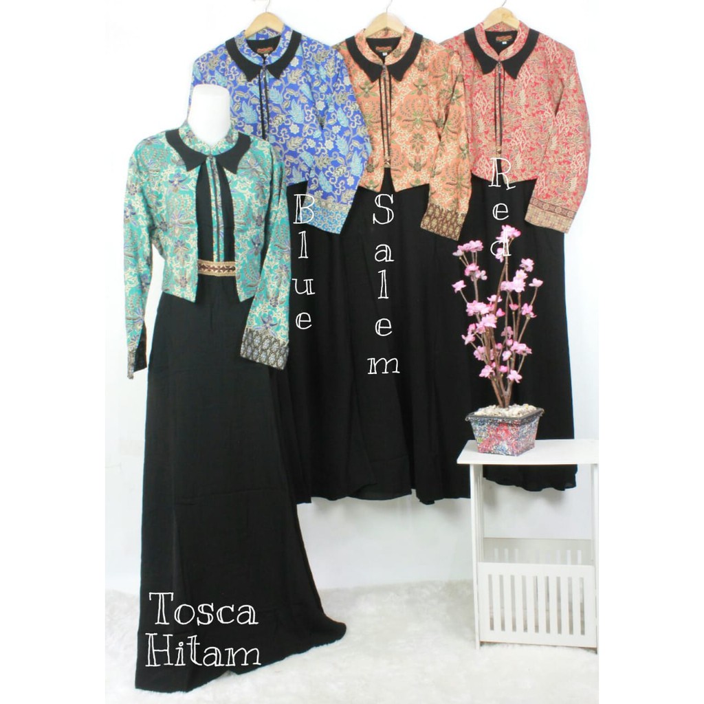 GAMIS batik BLEZER  black series busana muslimah syari busui kondangan walimah shabby ootd