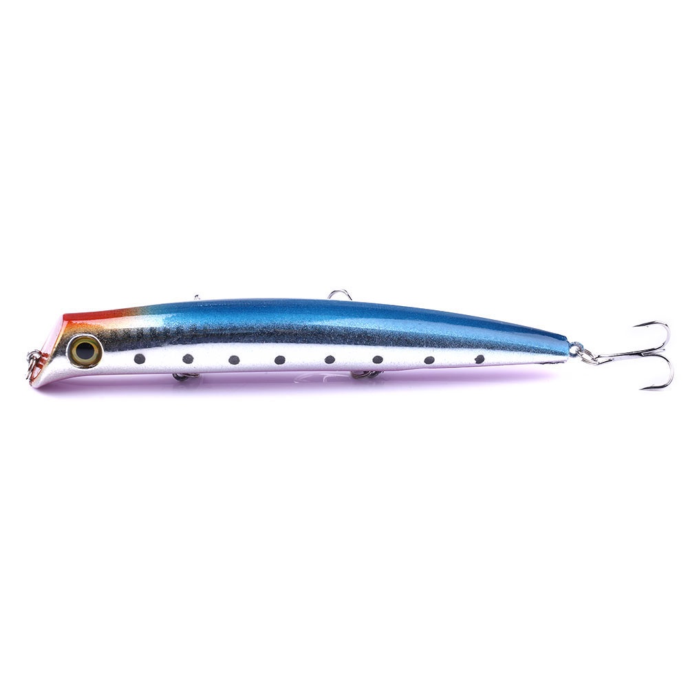 HENGJIA 10PCS/Lot Umpan Pnacing 12cm 17g Popper Fishing Lures Tackle Fake Fish Bait Topwater Artificial Bait Laser Lure Ikan