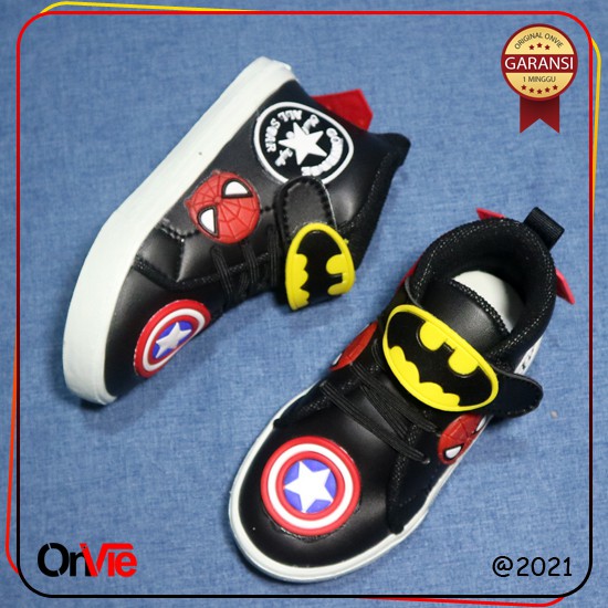 Sepatu Boots Anak Laki-Laki Bayi Motif Superhero | Sepatu Kids Onvie