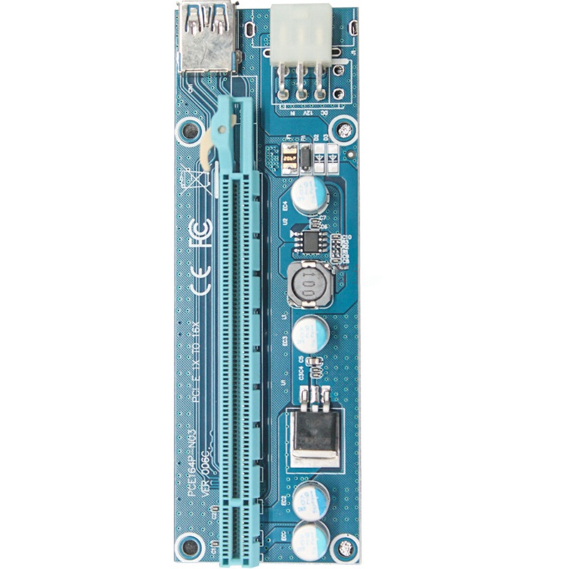 Kartu Riser btsg PCI-E 006pci Untuk Express 1X to16X Extension USB3.0 Cable 4Pin C