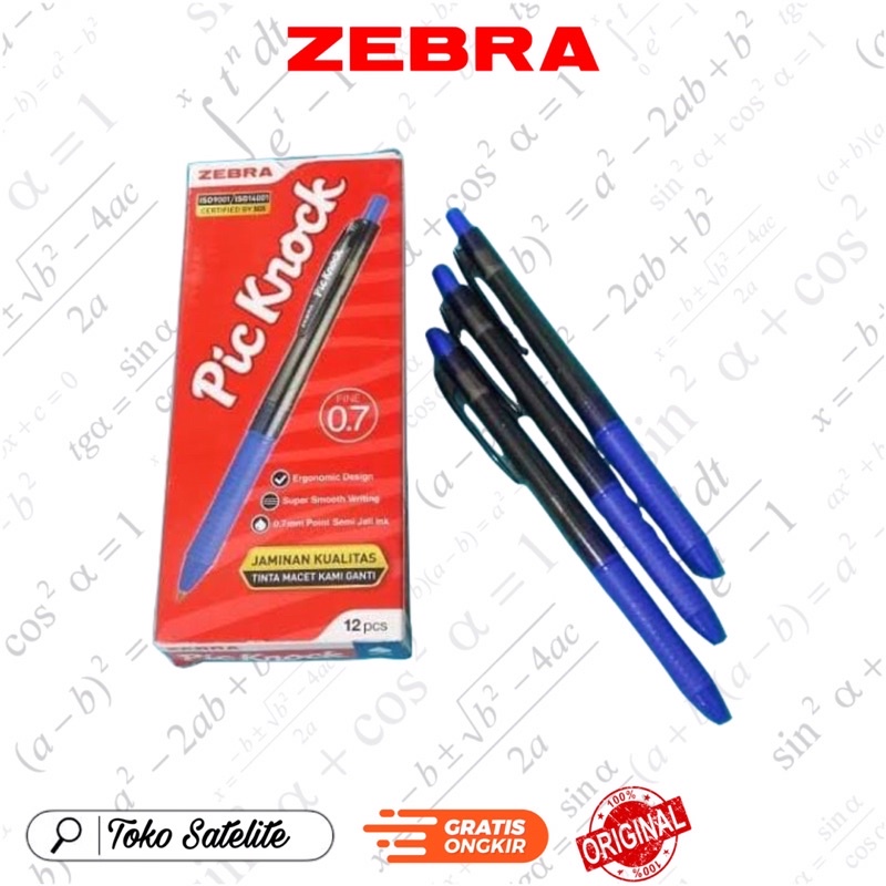 

Pulpen Pic Knock Zebra 0,7mm Semi Gel Ink Biru