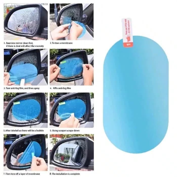 Anti Fog Kaca Spion Mobil Anti Embun Waterproof Anti Gores Car Protect Oval 10x15