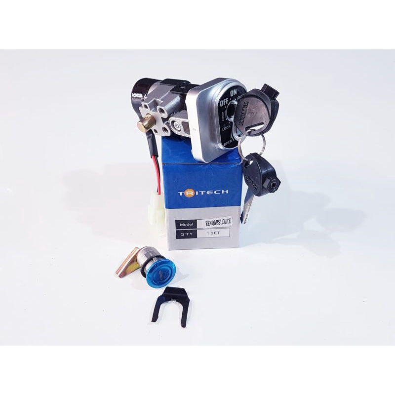 KUNCI KONTAK ASSY SET KUNCI JOK BELAKANG ORIGINAL TRITECH STANDAR MOTOR REVO ABS/REVO ABSOLUTE/BLADE