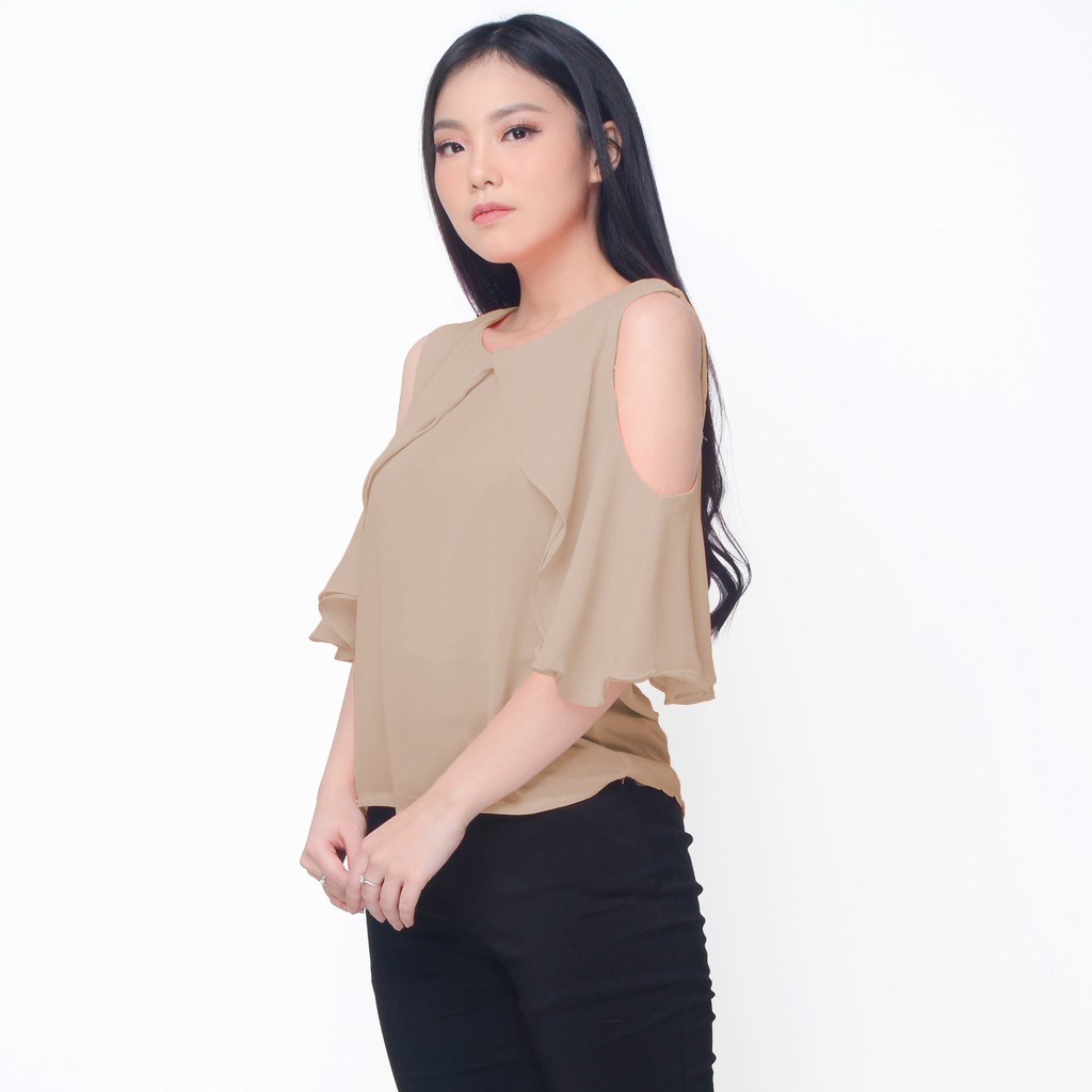 Blus Gaya Korea Model Terbaru Variasi Open Shoulder - XSHOP Vallens