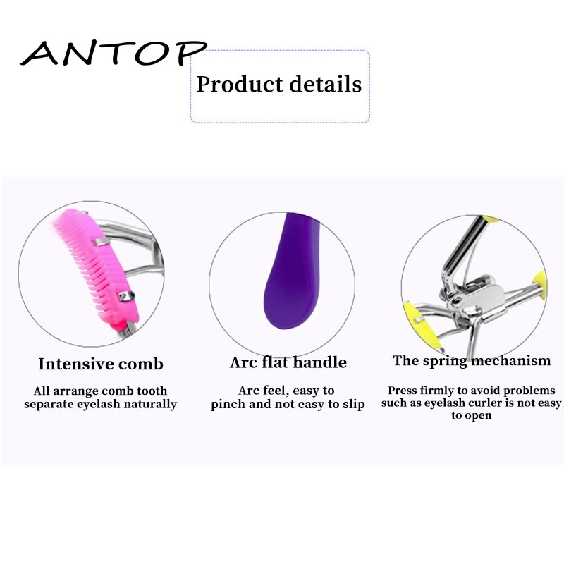 Penjepit Bulu Mata Dengan Bantalan Isi Ulang Dan Sisir Bulu Mata Sempurna ANTOP
