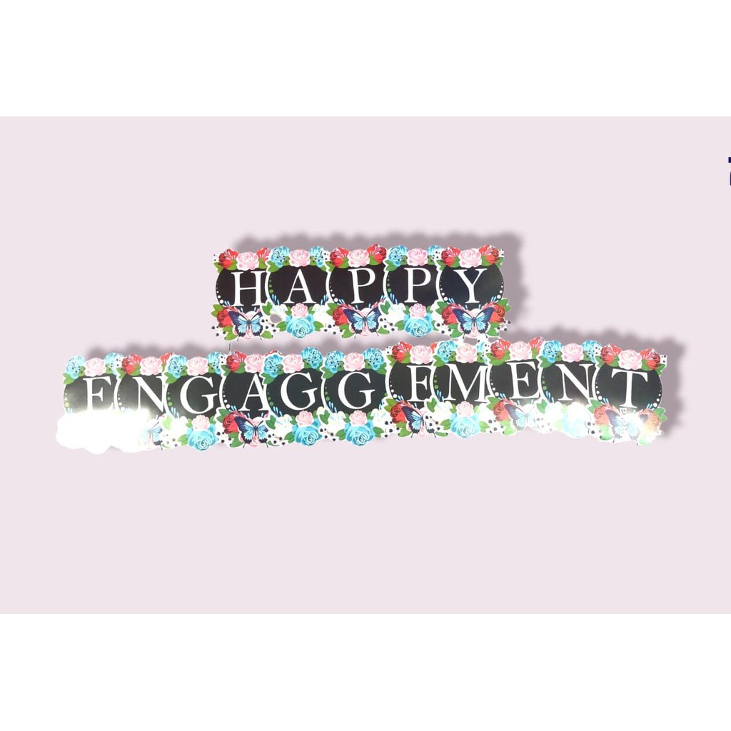 BANNER HAPPY ENGAGEMENT MOTIF / FLAG HAPPY ENGAGEMENT MOTIF