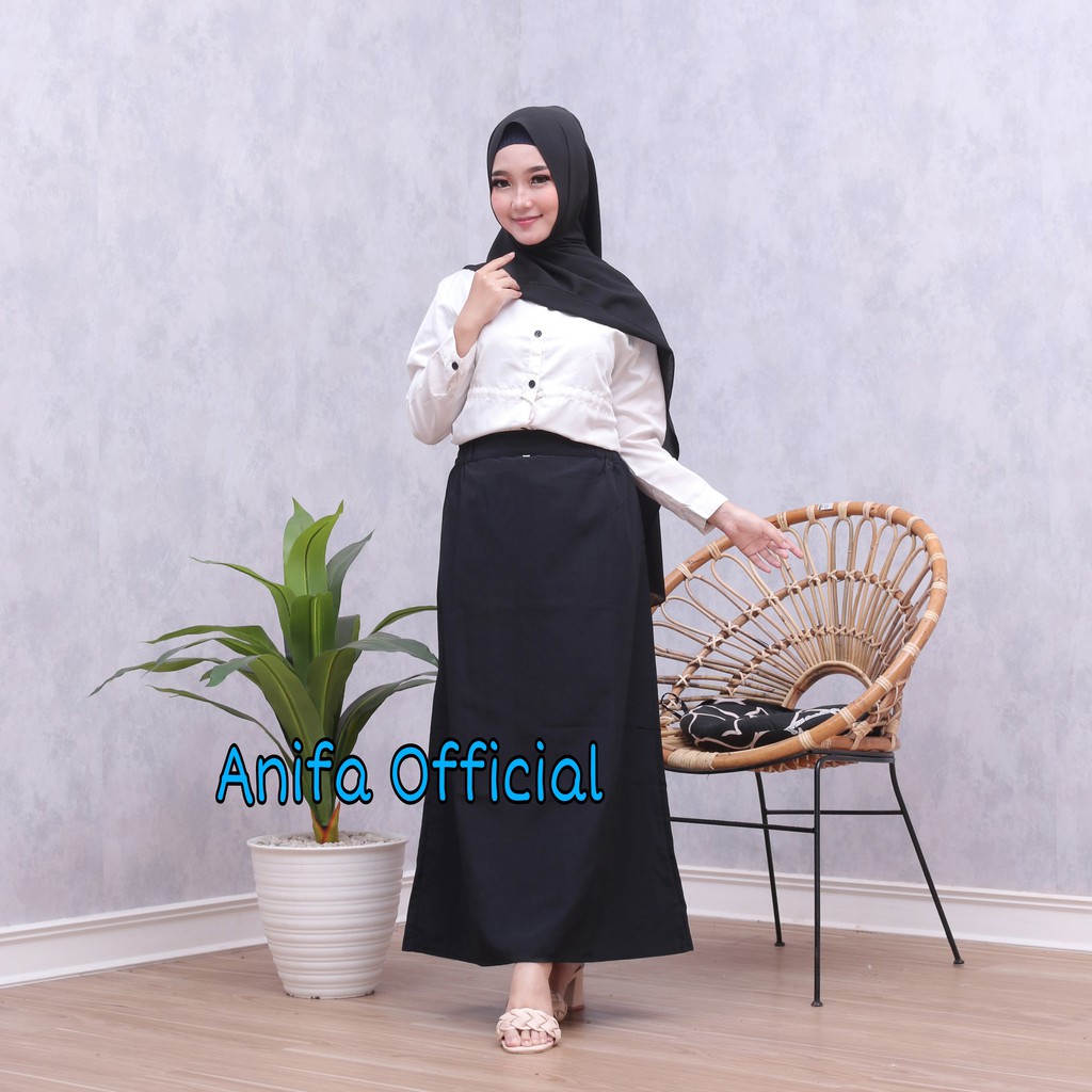 ROK PANJANG HITAM // ROK PANJANG LINE A // ROK KERJA // ROK KULIAH