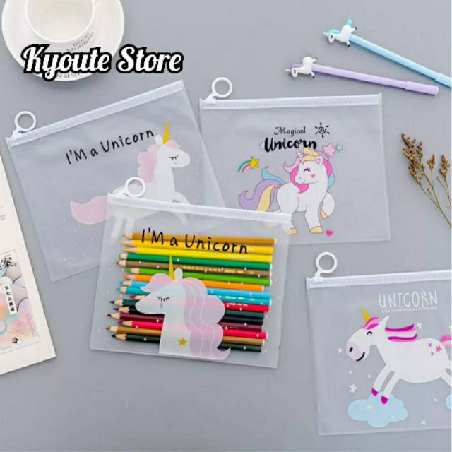 

Unicorn Zipper Storage Bag Pouch Penyimpanan Tempat Pensil Sekolah