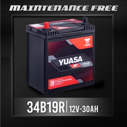 Aki Mobil Yuasa 34B19R-MF 12V 30AH - Bebas Perawatan