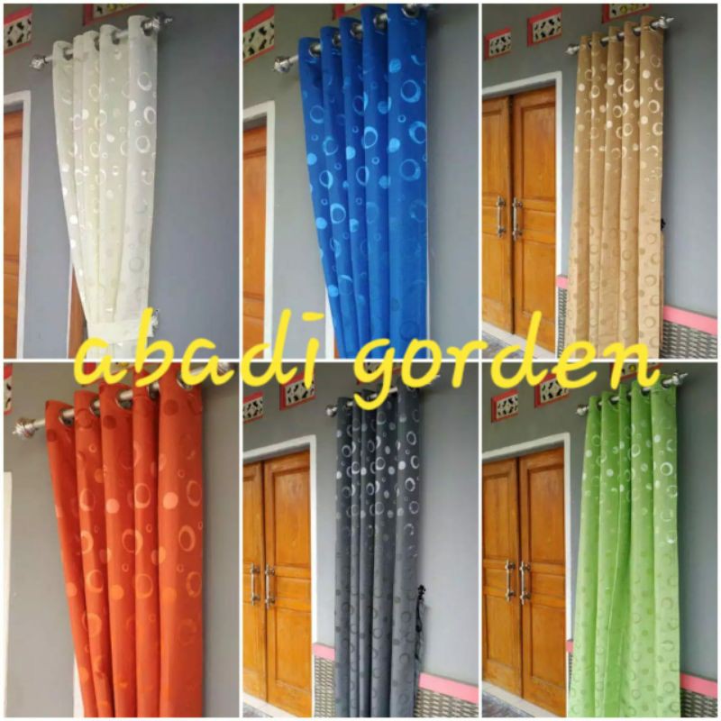 gorden motip bonita bulat bulat tinggi 150cm-200cm lebar 50-100cm gorden jendela pintu