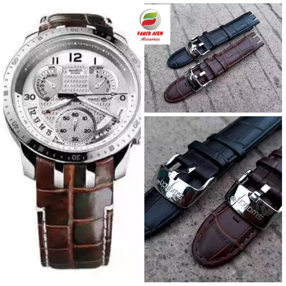 Dijual LEATHER STRAP TALI KULIT JAM TANGAN SWATCH RETROGRADE ORIGINAL TALIJAM SWATCH Murah