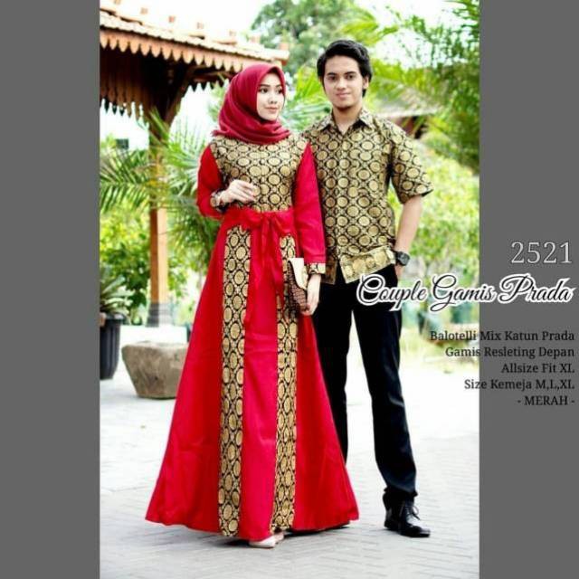 TERLARISCouple Gamis Batik Prada Syari Modern Kekinian
