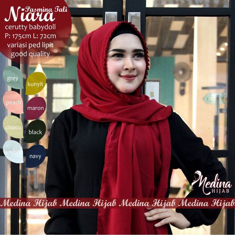 Hijab Pasmina Tali Muslim Syar'i Kekinian ( By Medinah Hijab ). Cocok juga untuk para remaja