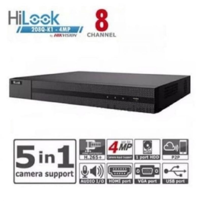 HILOOK DVR-208Q-K1(S) 8CH Up to 5MP 5in1 H.265Pro+