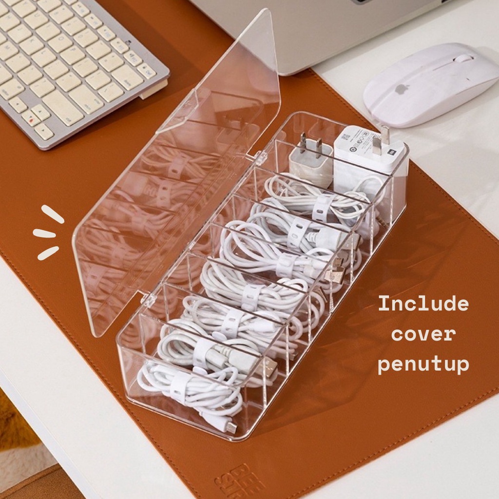 CABLE ORGANIZER PERAPI TEMPAT KABEL COLOKAN STORAGE BOX ACRYLIC BENING SERBAGUNA MULTIFUNGSI