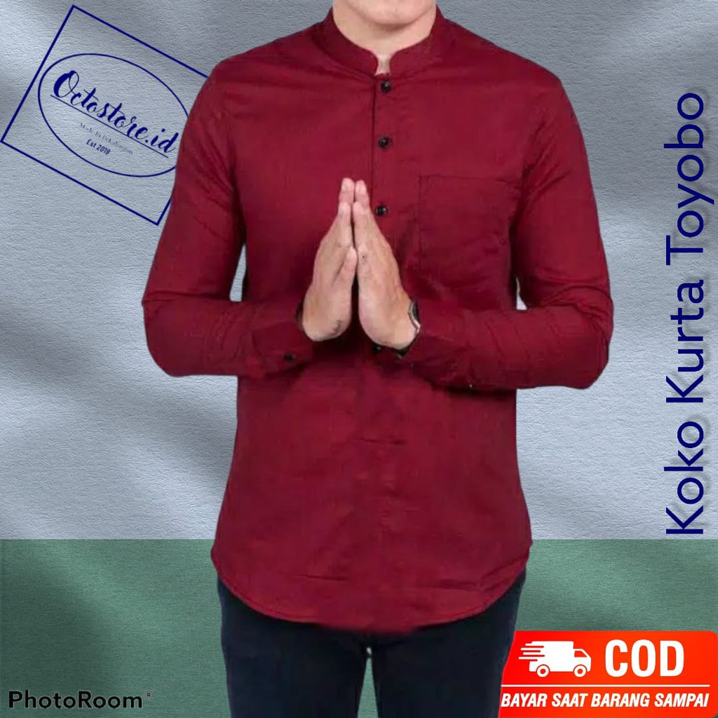BAJU KOKO KURTA LENGAN PANJANG PRIA DEWASA (MATT KATUN TOYOBO ORIGINAL) SIZE M L XL XXL-1