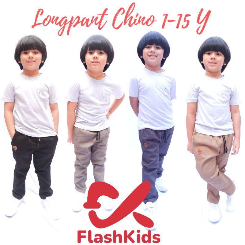 Flashkids Celana Chino Anak Panjang 1-15 Tahun Unisex Stretch