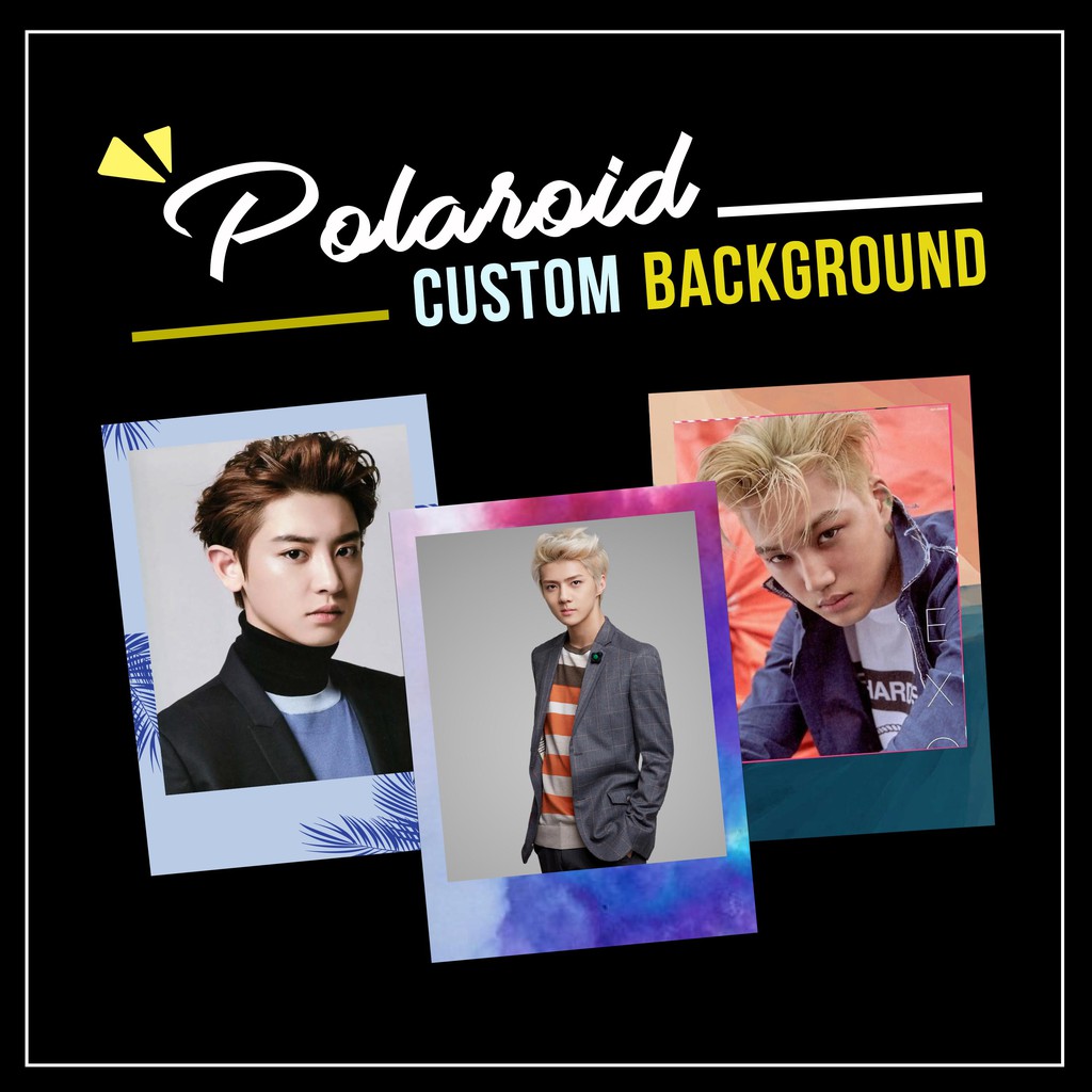 cetak foto polaroid custom background