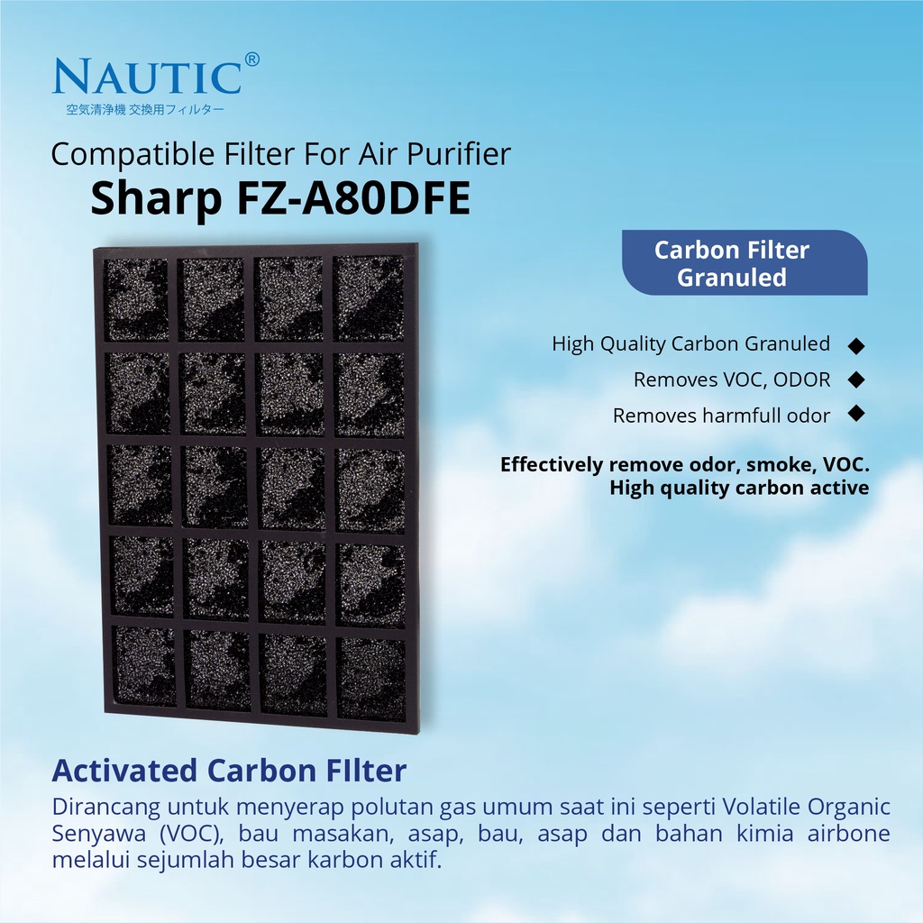 Filter sharp FZ-A80SFE FU-A80Y FU-A80UW FU-A80Y-W FU-A80E FU-A60UW FU-A80Y-N / Filter sharp air purifier Fu-A80