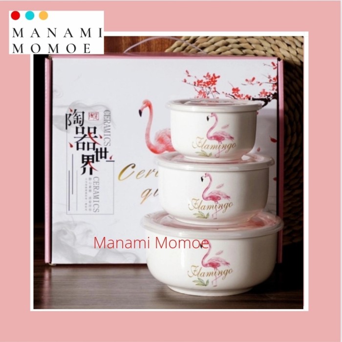 Hampers Tableware ceramic set/ceramic flamingo set/piring ceramic/bowl