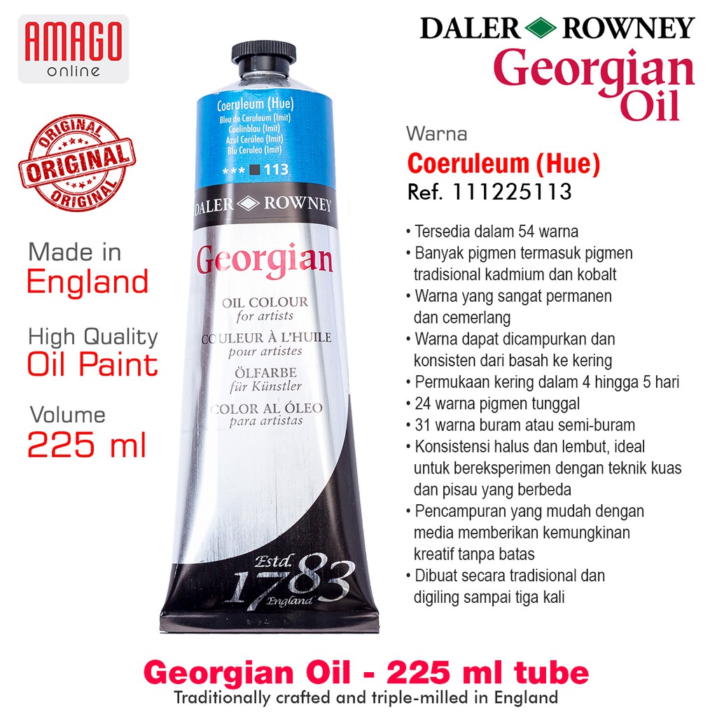 DALER-ROWNEY - GEORGIAN OIL 225 ml - COERULEUM HUE - 111225113