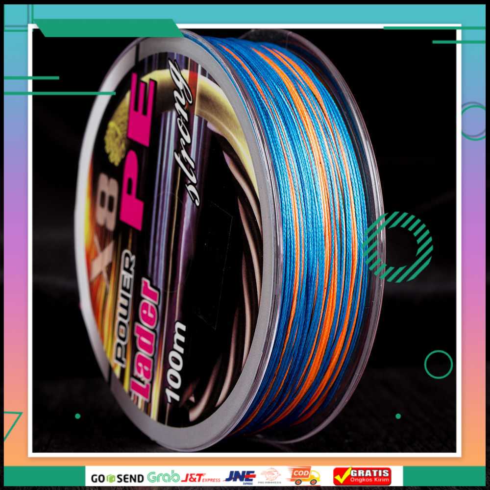 (BISA COD) FTIHSHPZero Senar Benang Tali Pancing Super PE 8 Braid Line 100 Meter - X8