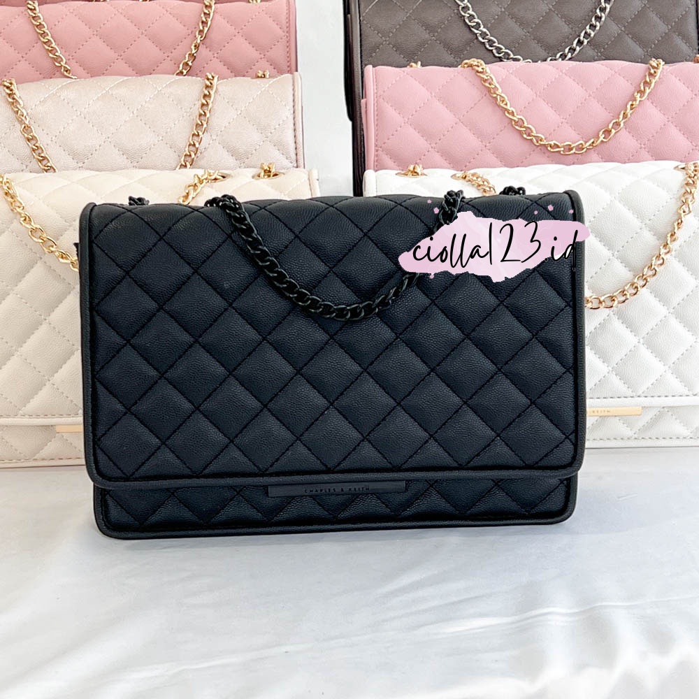 TAS QUILTED SHOULDERBAG BIG SIZE - Bag Quilted Push-Lock Sling Bag - Tas Wanita Quilted Push-Lock #CK006