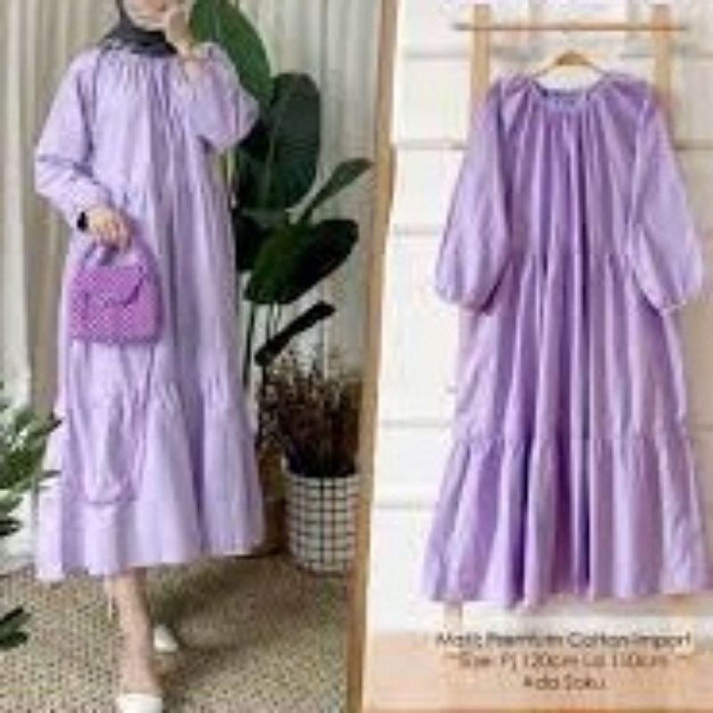 Sabrina midi dress fashion muslim remaja wanita