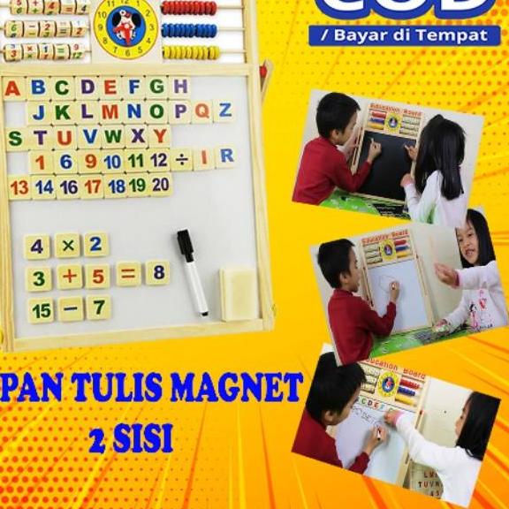 

[Harga Diskon] → LEARNING EASEL 3 in 1 MAGNET - PAPAN TULIS ANAK MAGNETIC DUA SISI WHITEBOARD BLACKB