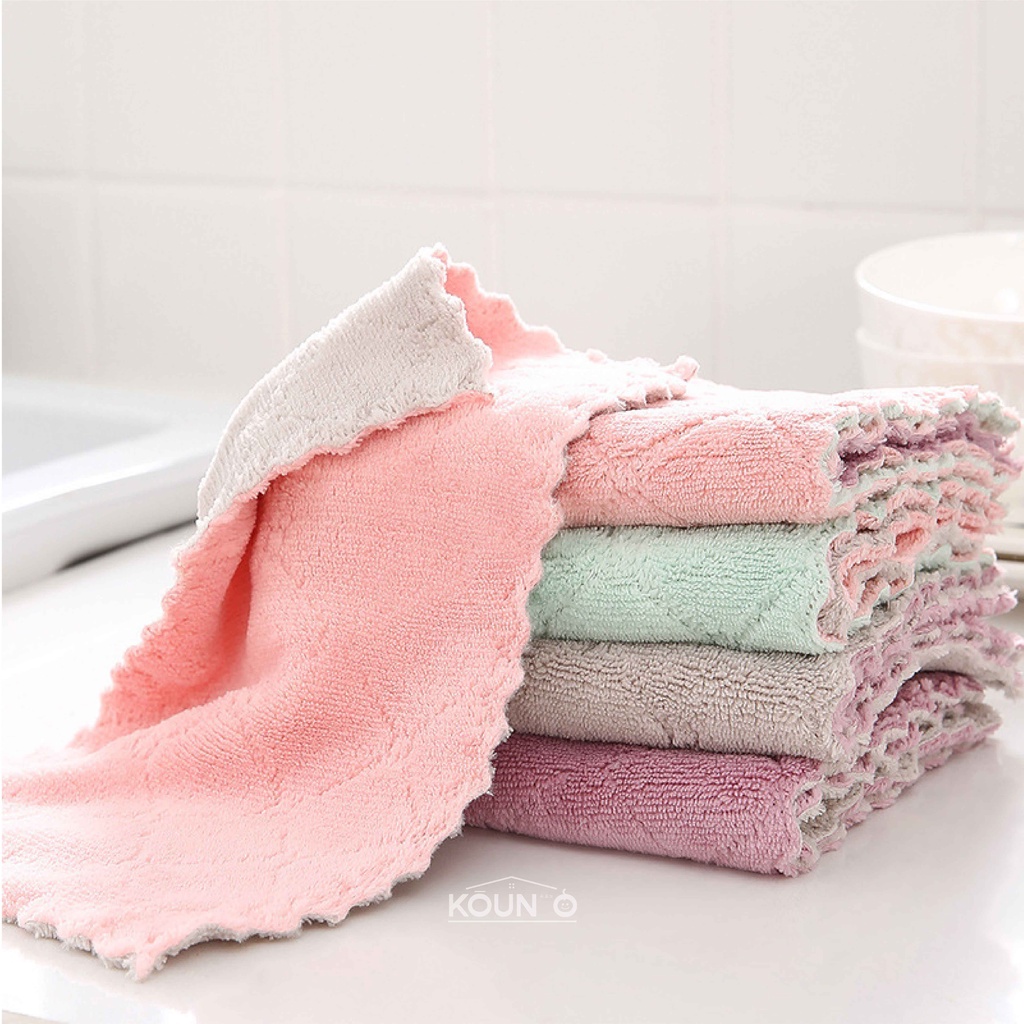 Kain Lap Microfiber Dapur Anti Minyak Lap Piring Kompor Serbet Dapur Serbaguna Lap Mikrofiber