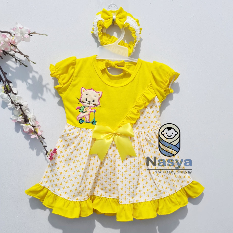 [P-001] Baju Bayi (0-6 bulan) / Dress Bayi Perempuan Motif Animal - Planet Kids (Planet Kid)