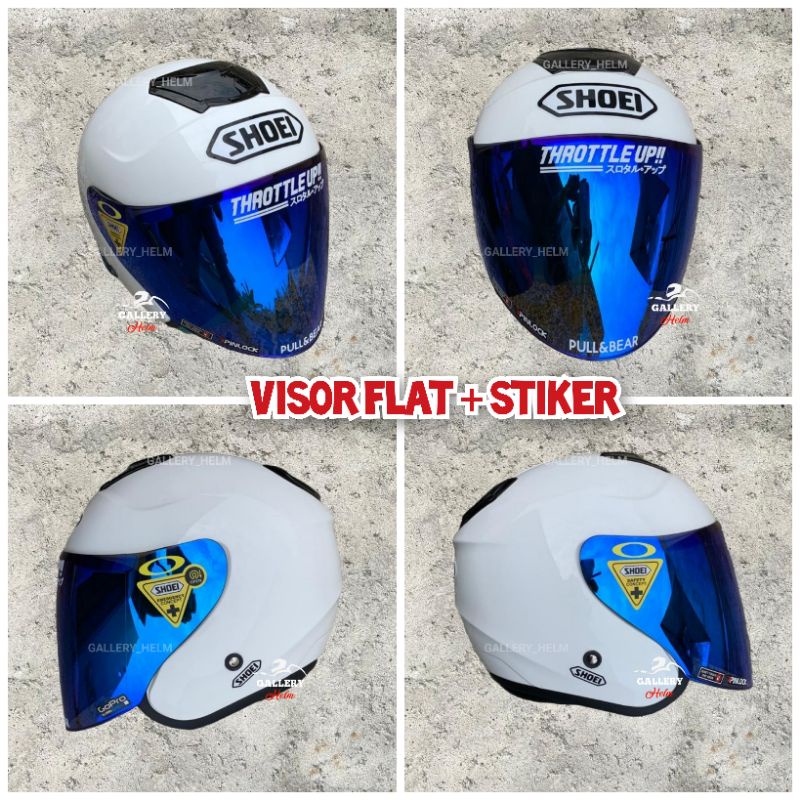 HELM KYOTO DYR PAKET GANTENG | SUDAH TERPASANG STIKER SHOEI | REPLIKA KYT KYOTO PUTIH-6