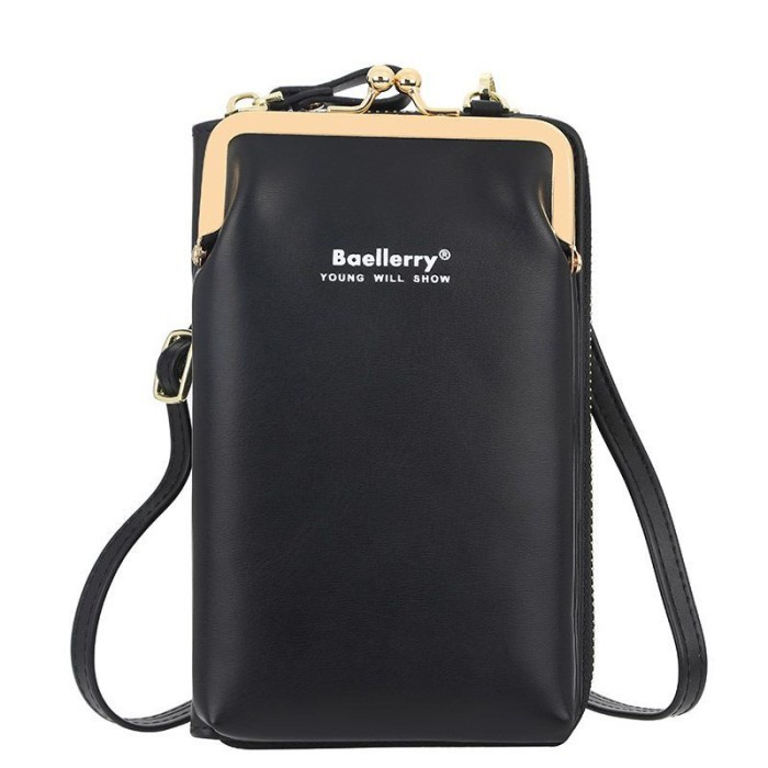 tas hp wanita Sling Bag Baellerry N8101 Ori Tas Selempang Wanita t Kulit - Black P4Y8 BAYAR DI TEMPA