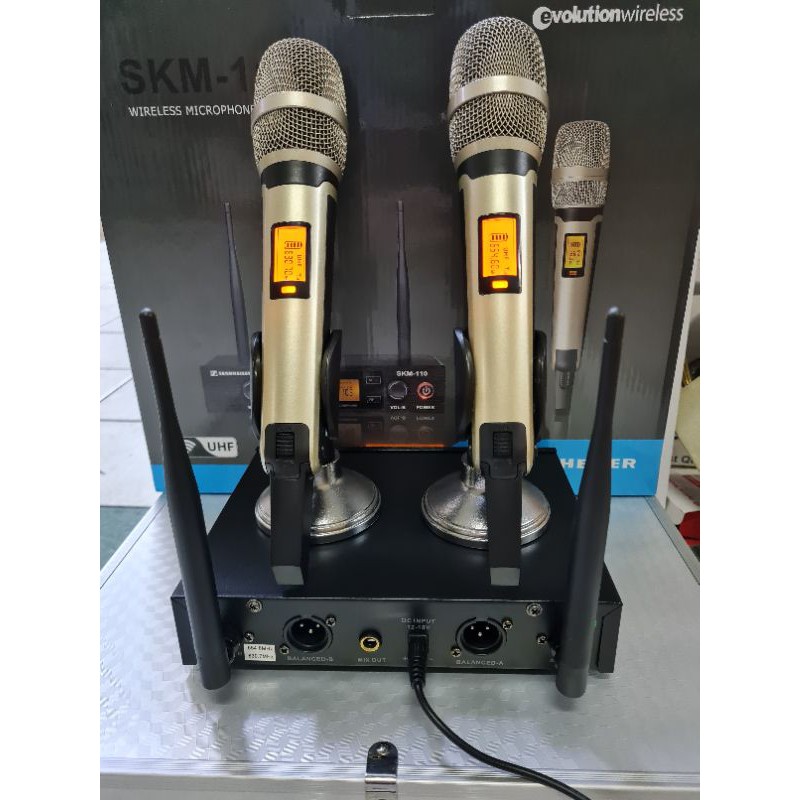 Mic Wireless SENNHEISER SKM110/SKM 110 Free Koper 2 Microphone Pegang-Pegang