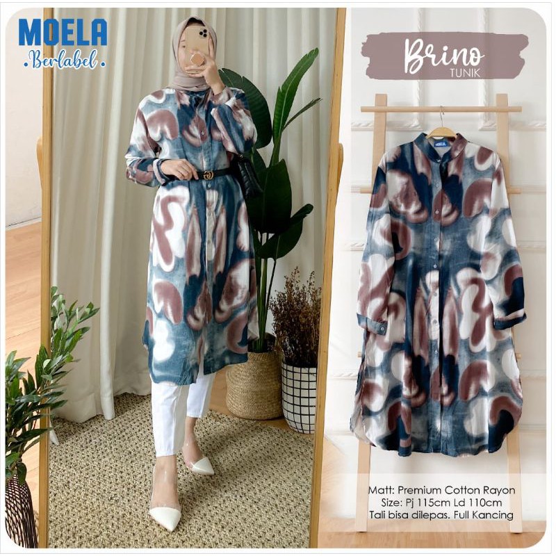 BRINO TUNIK BY MOELA l BAJU LONG TUNIK ATASAN WANITA