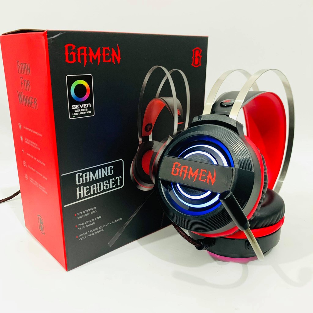 HEADPHONE GAMEN ROBOT GH-1100 ORIGINAL GAMING HANDSFREE 7 LED COLOUR