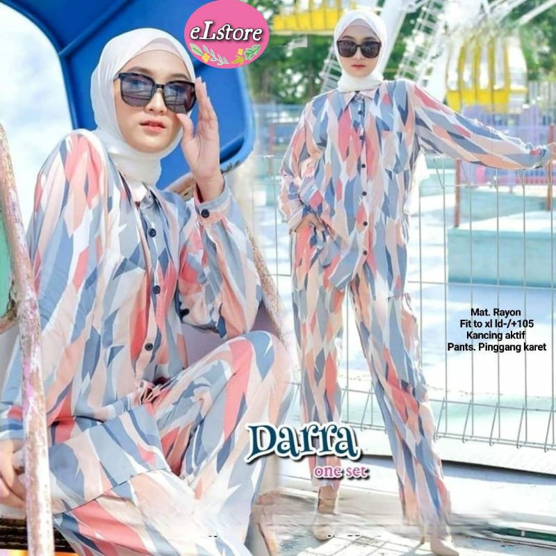 DARRA ONE SET -SETELAN WANITA - BAJU SET WANITA - PIYAMA - FASHION HIJAB