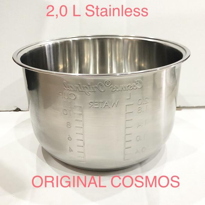 Panci teplon Rice cooker mejikom 2.0L Stainless Cosmos Original
