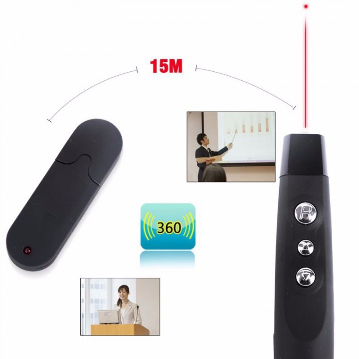 PP-1000 - High Quality USB Wireless Pointer Office Presenter with Remote Control Laser RF Pen