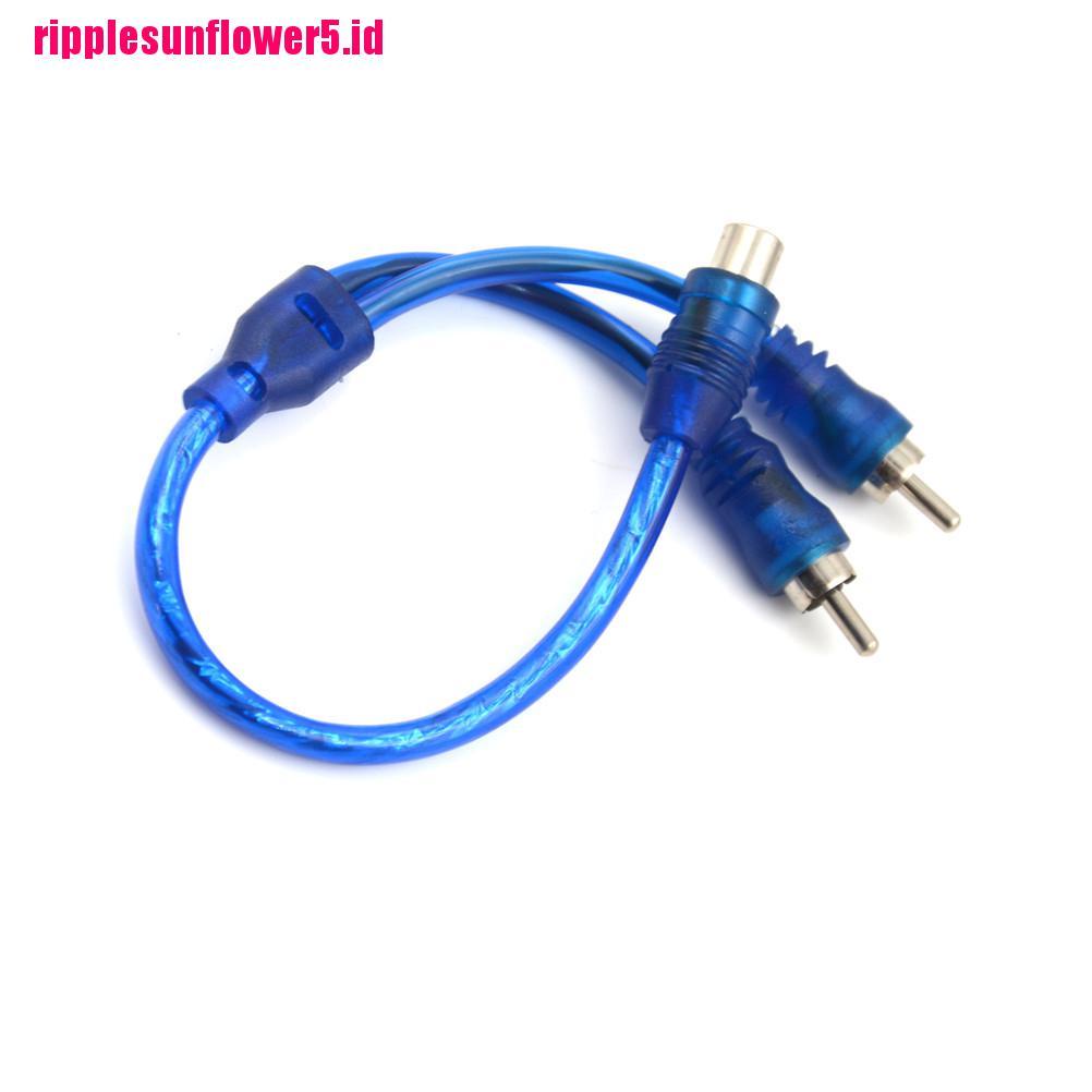 1 RCA Female Ke 2 Male Stereo Audio Splitter Y Adapter Kabel