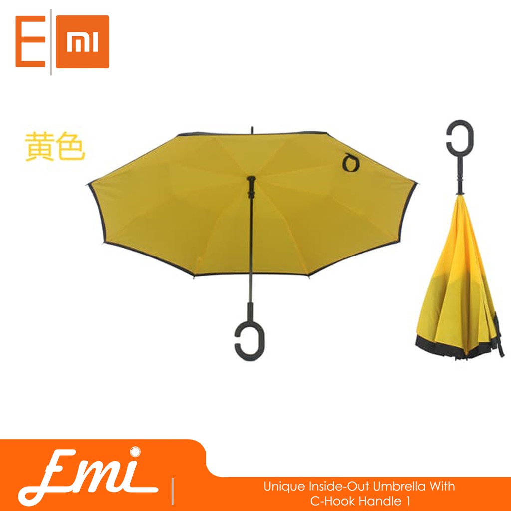 Unique Inside-Out Umbrella With C-Hook Handle 1 By Emi