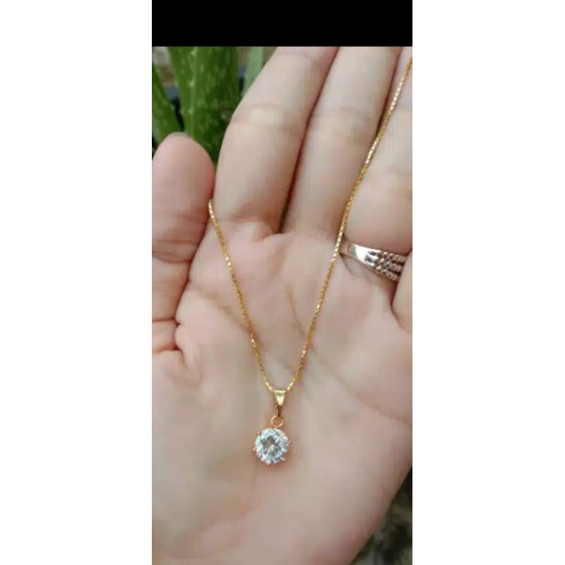 kalung+liontin emas muda kadar 18k/375 berat 3,5gram
