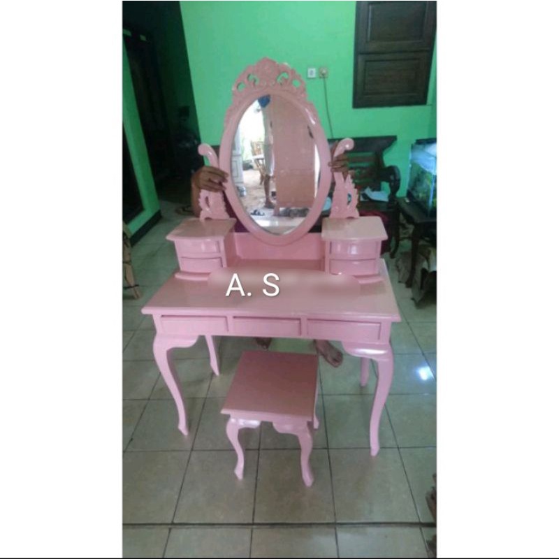 MEJARIAS JATI JEPARA/MEJA RIAS WARNA DUCO PINK/MEJA RIAS KARTINI/MEJA RIAS SHABBY MURAH