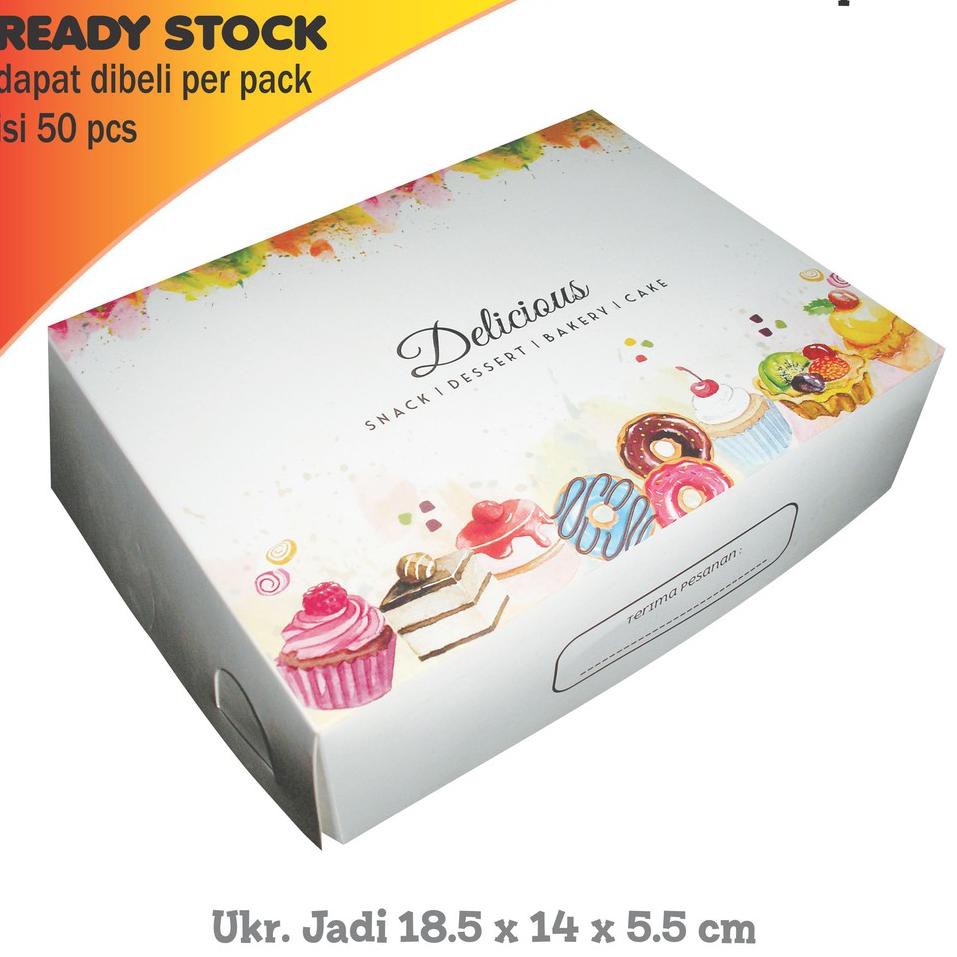 

《packingaman》 Dus Donat Kecil / Dus Roti 18,5 x 14 X 5,5 cm (50 pcs )