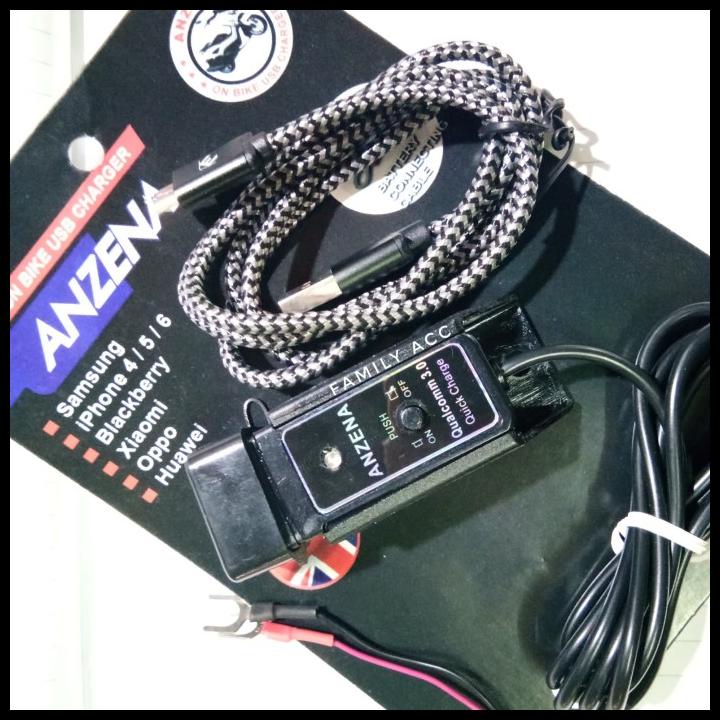 New Anzena Waterproof 2A Charger Hp Pada Motor Fast Charger Original