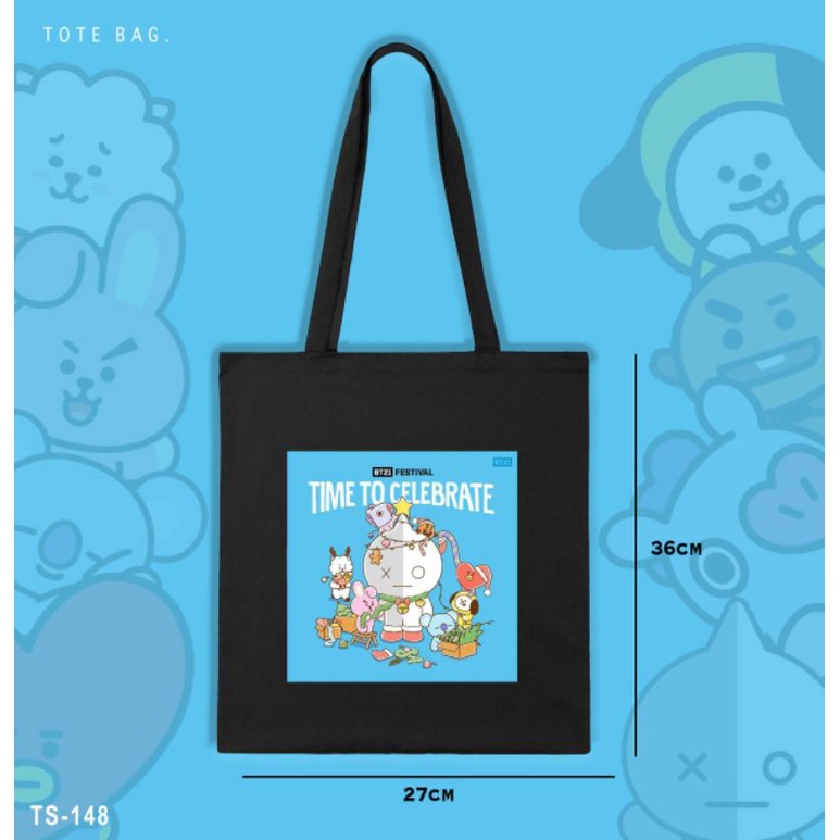 TOTE BAG BT21 CHRISTMAS/TOTE BAG BT21 NATAL