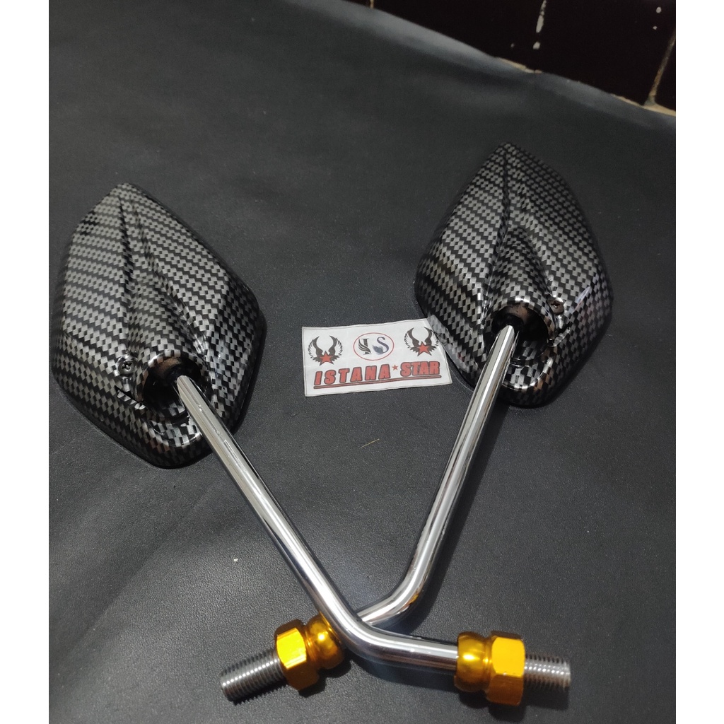 SPION MOTOR YAMAHA JUPITER MIO VEGA MOTIF KARBON SEPASANG SPION MOTOR UNTUK ALL YAMAHA