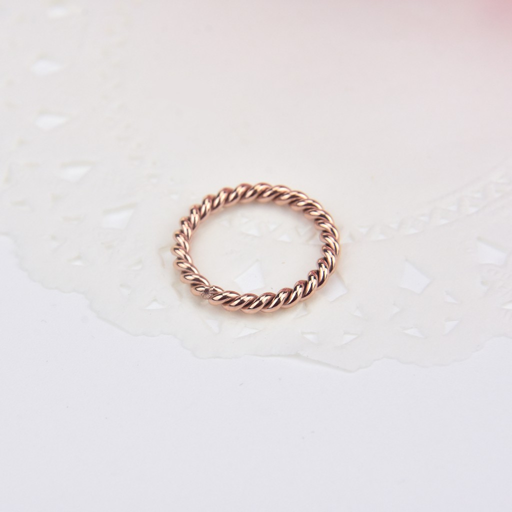 Cincin Titanium Mini Korea Wanita CK038 warna rose gold bisa untuk cincin kawin nikah fashion simple