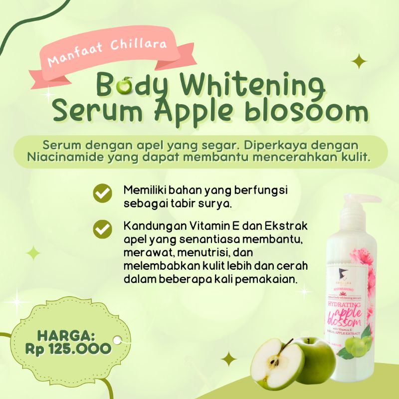 Chillara Body Whitening Serum hydrating apple blossom