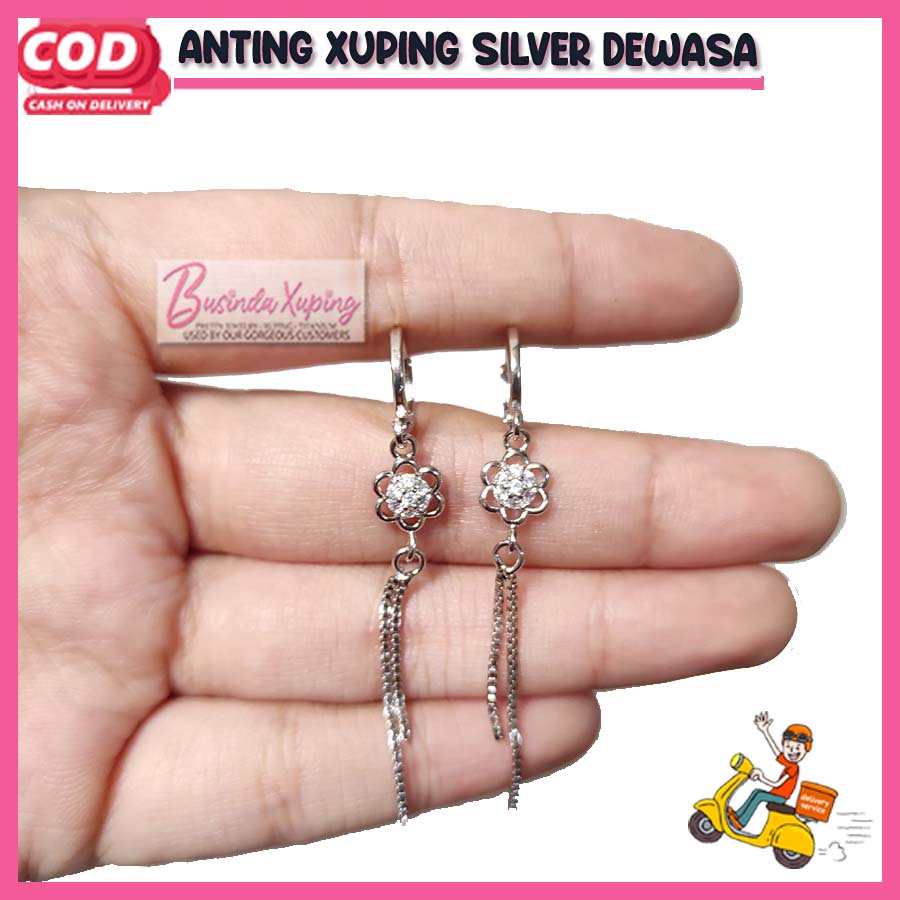 Anting Jurai Xuping Silver Anting Dewasa Model Clip Permata